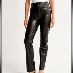 Abercrombie & Fitch Black High Rise Leather Pants